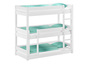 Wei�es Dreier-Etagenbett f�r Erwachsene Stockbett f�r drei Personen 90x200 Kiefer wei� V-60.03-09W
