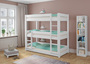 Wei�es Dreier-Etagenbett f�r Erwachsene Stockbett f�r drei Personen 90x200 Kiefer wei� V-60.03-09W