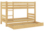 Teilbares Etagenbett Massivholz Kiefer 90x200 Hohes Stockbett Zubeh�r w�hlbar V-60.11-09Ni70
