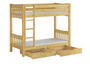 Etagenbett hohes Bett Kiefer natur Massivholz 90x200 cm Zubeh�r w�hlbar V-60.15-09Ni100 