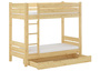 Etagenbett Kiefer natur 80x190 Zubeh�r w�hlbar Stockbett Hochbett teilbar V-60.16-08-190T100