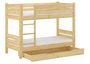 Etagenbett extra stabil 80x190 Stockbett Nische 80 teilbar mit w�hlbarem Zubeh�r V-60.16-08-190T80