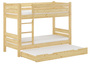 Etagenbett extra stabil 80x190 Stockbett Nische 80 teilbar mit w�hlbarem Zubeh�r V-60.16-08-190T80