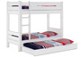 Etagenbett f�r Erwachsene wei� 100x200 Nische 100 teilbar Zubeh�r w�hlbar V-60.16-10WT100
