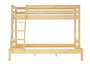 Doppel-Etagenbett 120x200 und 80x200 Erwachsenen-Stockbett Kiefer Massivholz natur V-60.18-08-12