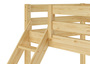 Doppel-Etagenbett 140x200 und 90x200 Erwachsenen-Stockbett Kiefer Massivholz natur V-60.18-09-14