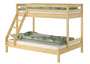 Doppel-Etagenbett 140x200 und 90x200 Erwachsenen-Stockbett Kiefer Massivholz natur V-60.18-09-14