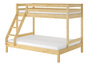 Doppel-Etagenbett 140x200 und 90x200 Erwachsenen-Stockbett Kiefer Massivholz natur V-60.18-09-14