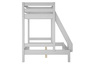 Modernes 3er-Bett 90x200 und 140x200 Erwachsenen-Stockbett Kiefer Massivholz hellgrau V-60.18G-09-14