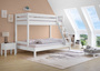 Doppel-Etagenbett 120x200 und 80x200 Erwachsenen-Stockbett Kiefer Massivholz wei� V-60.18W-08-12