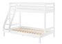 Doppel-Etagenbett 120x200 und 80x200 Erwachsenen-Stockbett Kiefer Massivholz wei� V-60.18W-08-12