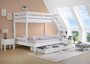 Doppel-Etagenbett 140x200 und 90x200 Erwachsenen-Stockbett Kiefer Massivholz wei� V-60.18W-09-14