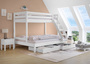 Doppel-Etagenbett 140x200 und 90x200 Erwachsenen-Stockbett Kiefer Massivholz wei� V-60.18W-09-14