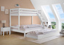 Doppel-Etagenbett 140x200 und 90x200 Erwachsenen-Stockbett Kiefer Massivholz wei� V-60.18W-09-14