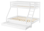 Doppel-Etagenbett wei� 140x200 und 90x200 Erwachsenen-Stockbett Kiefer Massivholz V-60.19-09-14W