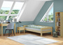 Einzelbett, Holzbett Kiefer massiv klar lackiert 90x200 w�hlbares Zubeh�r V-60.20-09
