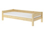 Einzelbett, Holzbett Kiefer massiv klar lackiert 90x200 w�hlbares Zubeh�r V-60.20-09
