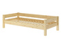 Einzelbett, Holzbett Kiefer massiv klar lackiert 90x200 w�hlbares Zubeh�r V-60.20-09