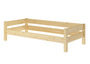 Einzelbett, Holzbett Kiefer massiv klar lackiert 90x200 w�hlbares Zubeh�r V-60.20-09