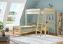 Hochbett f�r Kinder + Einzelbett 90x200 Kinderbett Stockbett Kiefer massiv V-60.20-09-2-20Z