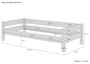Einzelbett, Holzbett Kiefer massiv wei� lackiert 90x200 w�hlbares Zubeh�r V-60.20W-09