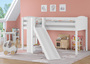 Sch�nes Spielbett f�r Kinder mit Rutsche 90x200 Kiefer wei� V-60.21W-09