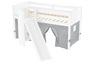 Sch�nes Spielbett f�r Kinder mit Rutsche 90x200 Kiefer wei� V-60.21W-09
