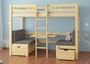 Hochbett mit Sitzbank und Tisch, Holzhochbett Kinder 90x200 cm w�hlbares Zubeh�r V-60.22-09