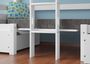 Wei�es Hochbett mit Sitzbank und Tisch, Kinderetagenbett 90x200cm w�hlbares Zubeh�r V-60.22W-09