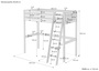 Hochbett Kieferholzbett Stockbett 90x200 aus Kiefer mit w�hlbarem Zubeh�r V-60.23-09