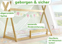 Niedriges Tipi-Kinderbett, Holzbett 90x200 Kiefer natur lackiert, Zubeh�r w�hlbar V-60.27-09