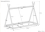Niedriges Tipi-Kinderbett, Holzbett 90x200 Kiefer natur lackiert, Zubeh�r w�hlbar V-60.27-09