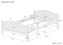Breites Einzelbett 120x200 Kiefer Massivholz Landhausstil V-60.30-12