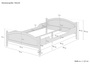 �berlanges Doppelbett 140x220 Kieferbett Massivholz Ehebett Zubeh�r w�hlbar V-60.30-14-220