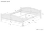 Klassisches Ehebett in �berl�nge 180x220 Kiefer massiv Doppelbett Zubeh�r w�hlbar V-60.30-18-220