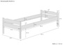Einzelbett Bettrahmen Kiefer natur 80x200 Massivholzbett Zubeh�r w�hlbar V-60.31-08