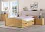 Doppelbett Massivholz 140x200 Komplettset Bett mit Staukasten V-60.33-14