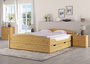 Komfortables Doppelbett Futonbett G�stebett 180x200 Kiefer massiv natur Zubeh�r w�hlbar V-60.33-18