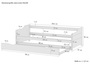 Sofabett Couchbett Wohnbett 90x200 Einzelbett Bettkasten Kiefer wei� Zubeh�r w�hlbar V-60.34-09W