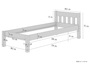Bettrahmen Einzelbett 80x200 Futonbett Kieferbett Massivholz wei� Zubeh�r w�hlbar V-60.38-08W