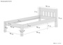 Kinderbett kurzes Bett Bettrahmen 90x190 Kiefer natur massiv Zubeh�r w�hlbar V-60.38-09-190