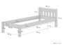 Modernes Einzelbett Massivholz Kiefer wei� 90x200 Futonbett Jugend Zubeh�r w�hlbar V-60.38-09W