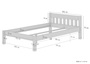Futonbett wei� Einzelbett 120x200 Kiefer Massivholz Zubeh�r w�hlbar V-60.38-12W
