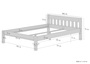  Massivholzbett 140x200 Kiefer natur Doppelbett mit w�hlbarem Zubeh�r V-60.38-14