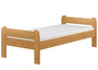 Einzelbett 90x200 Kiefer Echtholz in Eicheton gebeizt mit w�hlbarem Zubeh�r V-60.39-09E