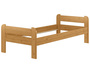 Einzelbett 90x200 Kiefer Echtholz in Eicheton gebeizt mit w�hlbarem Zubeh�r V-60.39-09E