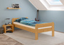 Einzelbett 90x200 Kiefer Echtholz in Eicheton gebeizt mit w�hlbarem Zubeh�r V-60.39-09E
