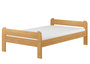 Breites Einzelbett 120x200 Kiefer Echtholz in Eiche gebeizt mit w�hlbarem Zubeh�r V-60.39-12E