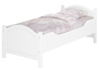 Seniorenbett extra hoch wei� 100x200 Holzbett Einzelbett Zubeh�r w�hlbar V-60.40-10W