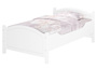 �berlanges hohes Seniorenbett wei� 120x220 Holzbett Einzelbett Zubeh�r w�hlbar V-60.40W-12-220
